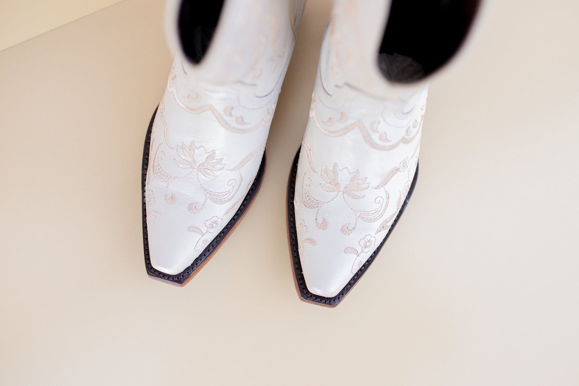 Lisa Western Cowboy Boot (Bone color)