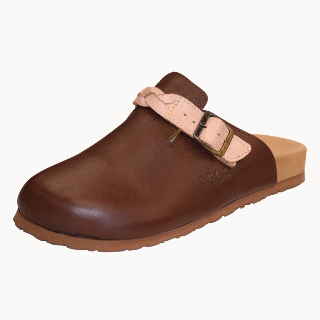 Grace - Chocolate Brown Leather Slide