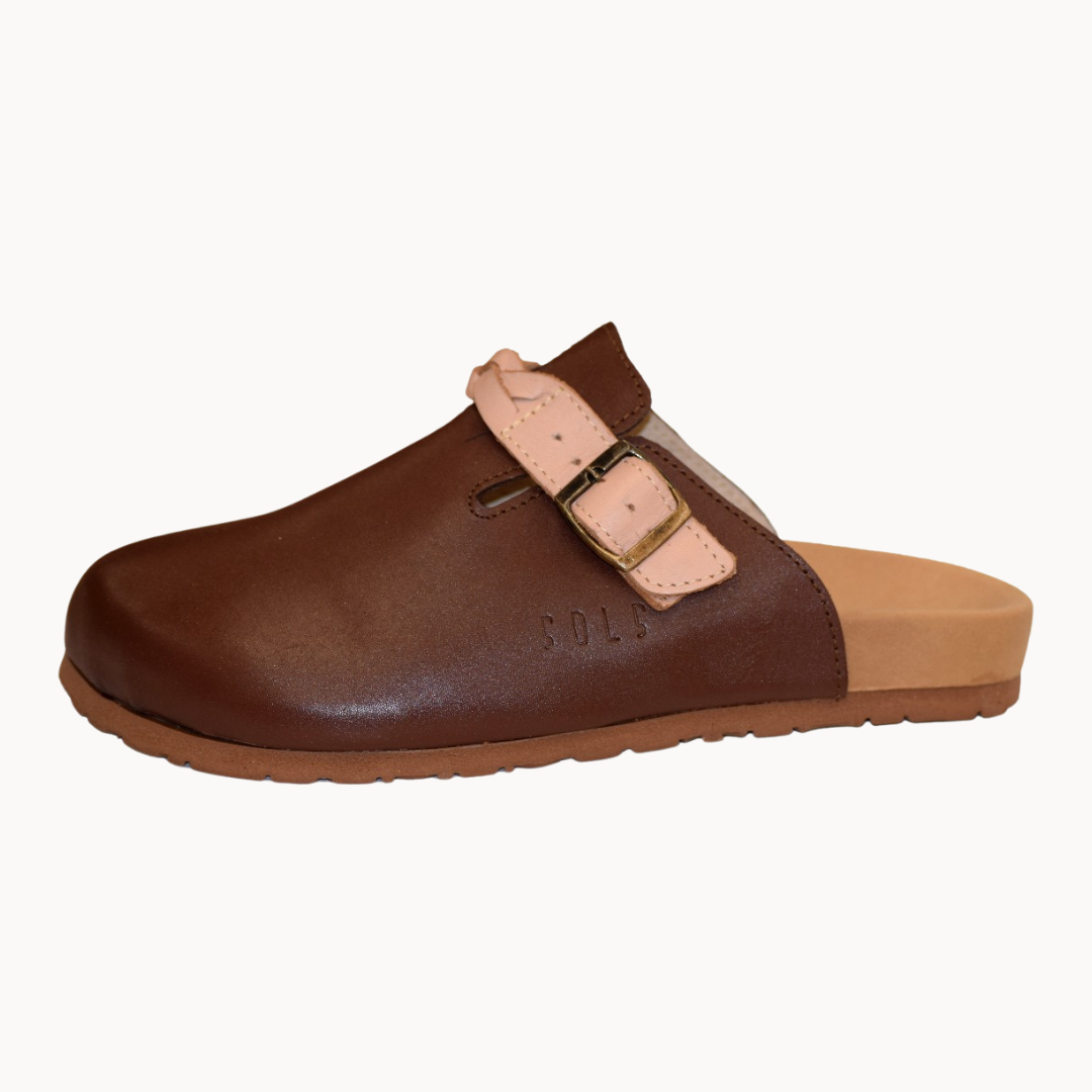 Grace - Chocolate Brown Leather Slide